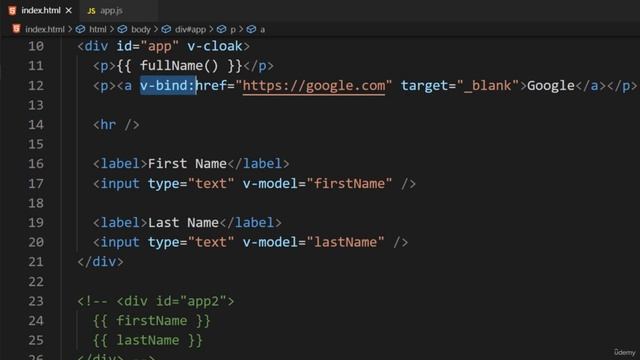 009 Binding Attributes (02 - Vue Fundamentals) смотреть онлайн