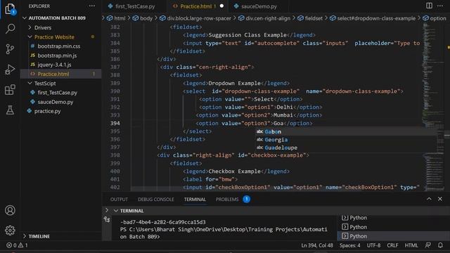 14) Handling checkbox, Dropdown pop alert in selenium in python