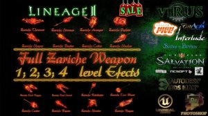 Full Set of Zariche Weapons 1,2,3,4 Level. LINEAGE II - FAFURION. Any Chronicles ◄√i®uS►