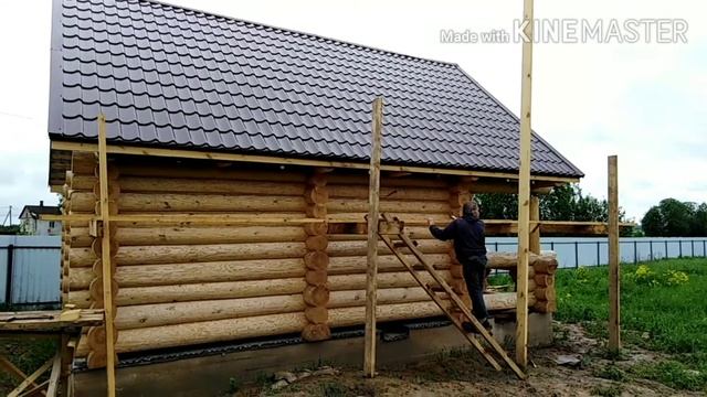 Монтаж металлочерепицы. Реконструкция крыши на бане. смотреть онлайн