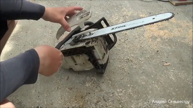 Stihl 180. Замена цепи. смотреть онлайн