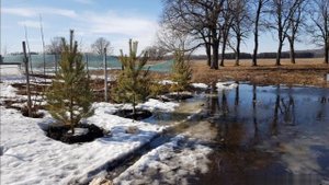 Затопило участок. Строительство фахверка. Паводок