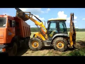 JCB 3cx super eco, погрузка грунта.