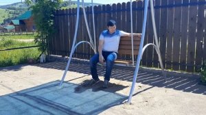 Садовая качеля с газлифтом и навесом