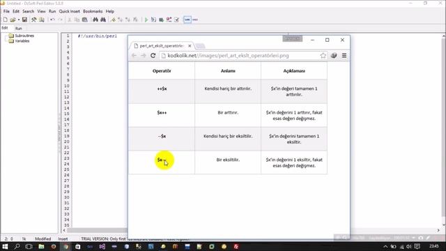 Perl Dersleri - Perl Veri Operatörleri(Arttırma ve Eksiltme Operatörleri) смотреть онлайн