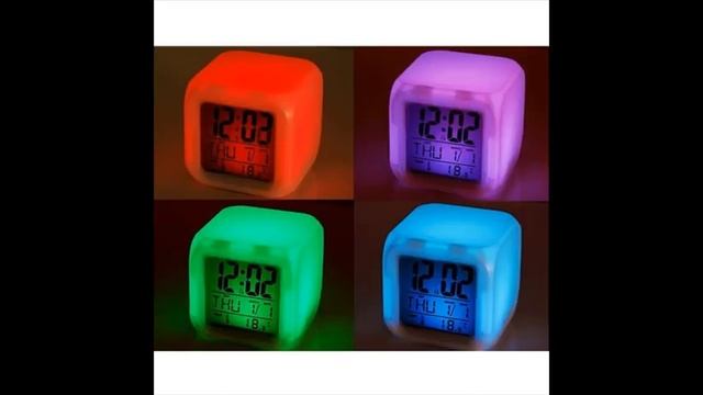 Будильник КУБ с разноцветной подсветкой смотреть онлайн