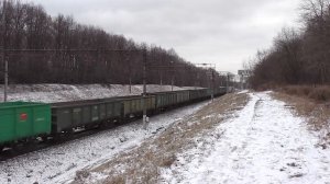 Электровоз ВЛ10-421 (ТЧЭ-38 Рыбное-Сортировочное) с грузовым поездом