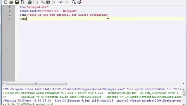 4  How to Open Notepad, Send Text, Save Text and Close Automatically using Autoit
