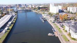 Калининград (Кенигсберг). Съемка с дрона набережная Петра Первого