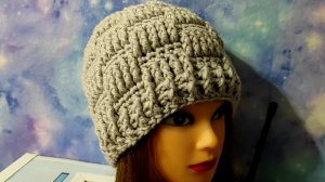 Зимняя, тёплая шапка крючком. Подробное видео для начинающих.