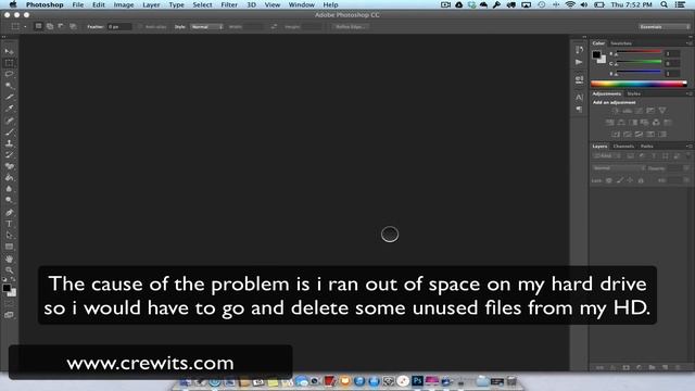 How to fix scratch disks are full in Photoshop CC on MAC смотреть онлайн