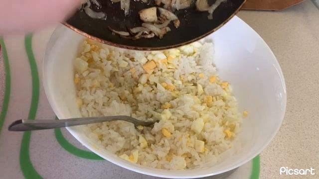Блинчики с рисом и яйцом