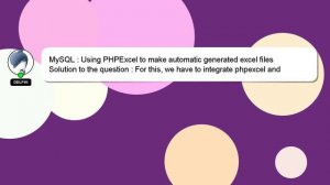 MySQL : Using PHPExcel to make automatic generated excel files