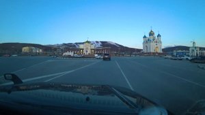 Поездка по вечернему Южно-Сахалинску