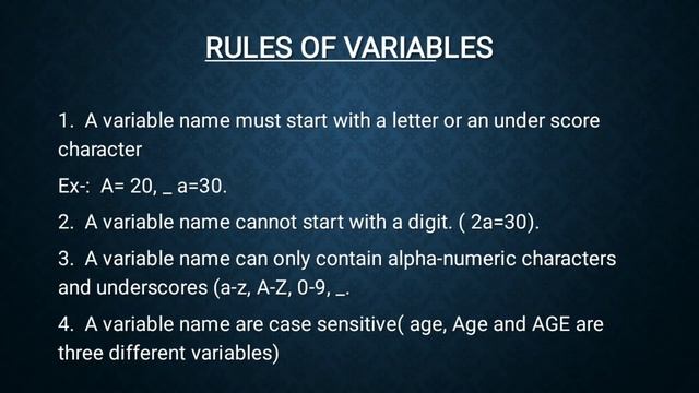 variables in python | what is variable and how to creat them | what is valid variables # Python ??