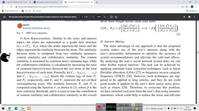 Personality Aware Product Recommendation System Based on User Interests Mining and Metapath Disc
