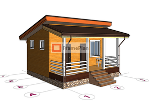 Проект каркасного дома_бани 6 на 6 м Рябинка