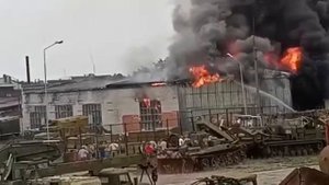 Ставропольский край город Георгиевск горит воинская часть