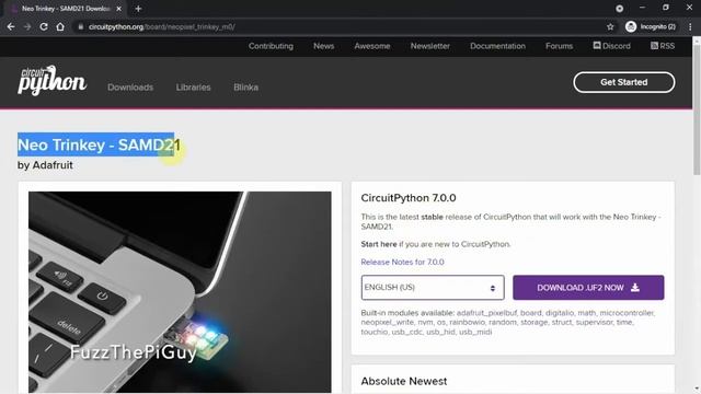 Installing CircuitPython On The NEO Trinkey USB Key | Adafruit Trinket