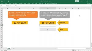 TODAY function in Excel to insert current date which automatically update