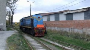 Тепловоз ТЭМ1-1151 и ТЭМ2-7579, Брянский фосфоритный завод, Октябрь 2009.