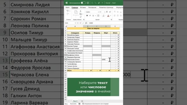 Как заполнить сразу несколько ячеек Excel одинаковыми значениями?