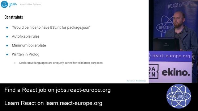 Yarn 2 - Reinventing package management - Maël Nison aka @arcanis at @ReactEurope 2019 смотреть онлайн