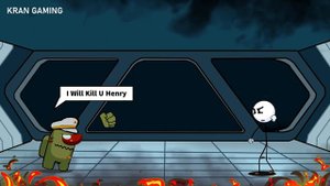 The Henry Stickman Died Part 10   Charles Saves Henry From Ship Explosion   Among us Animation