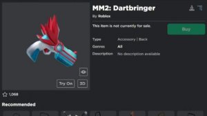 How to get DARTBRINGER in the new MM2 Update...