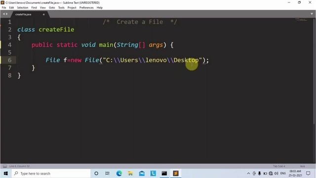 File Handling in Java | Java program to create a File