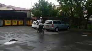 Ездок 145 кг. Проверка прочности складного велосипеда 16 дюймов.