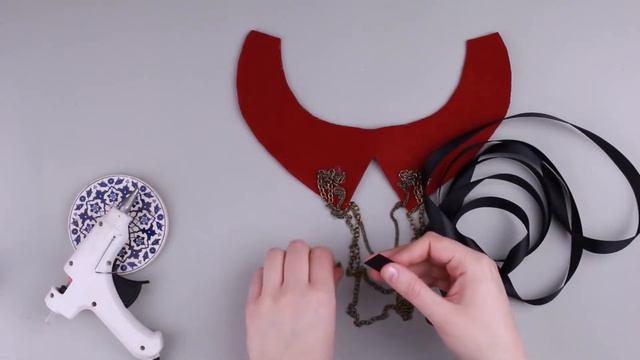 Колье воротник из фетра и пуговиц своими руками   мастер класс
