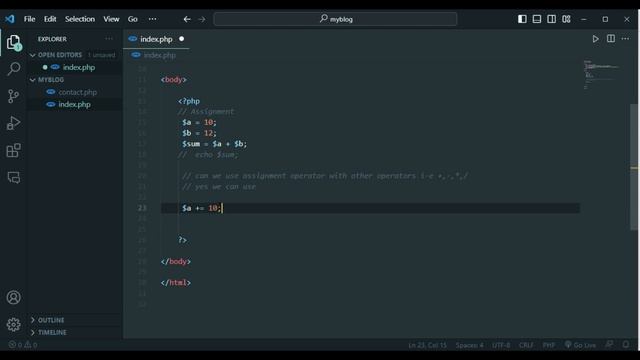What is the Assignment Operator in PHP ? Web development series | @thecodecollege