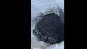 Аэратор Hailea BF-370 в на форелевых прудах в зимний период