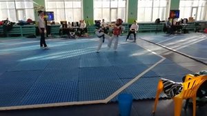 Тхэквондо. Первый бой. В синем