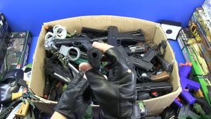 Box of Full Plastic Guns & Equipment ! Military,Police Plastic Gun&Guns