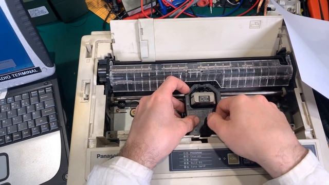 Panasonic KX-P1150 dot matrix printer - in action with sound and basic tutorial смотреть онлайн