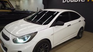 Авто марки Hyundai Solaris тоже приезжают на установку двойной тонировки теперь все чаще!