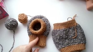 НЕОБЫЧНАЯ ПРЯЖА. ГОТОВЫ ШАПОЧКА И СНУД ДЛЯ СОБАЧКИ.