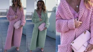 Стильный и модный кардиган из дорого бутика за 35 000 руб. Вяжется очень просто.