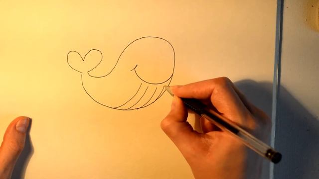 Рисуем кита/Как нарисовать кита/How to draw a whale смотреть онлайн