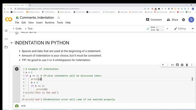 Lecture-4 Python Comments, Indentation