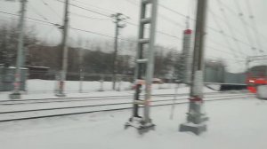 Электропоезд ЭД4М-0162 и Электровоз ЭП2К-444 на станции МЦД Косино (Последний день осени)