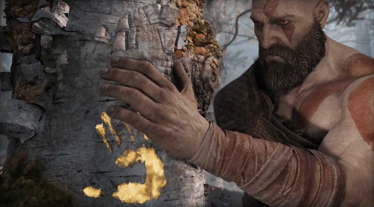 God of War на ПК. Отмеченные деревья. Спуститесь вниз по реке