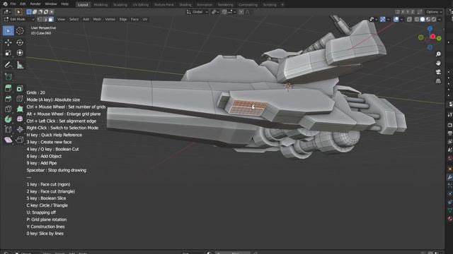 Fat Spaceship Speed Modeling - Grid Modeler (blender addon) смотреть онлайн