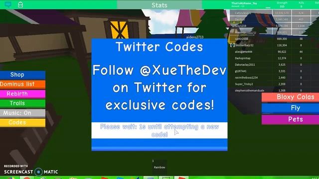 Roblox: Pet Codes(Dominus Lifting Simulator)! смотреть онлайн