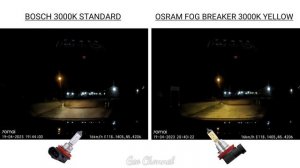 Osram Fog Breaker 3000K vs Standard Bosch 3000K H11 Bulb