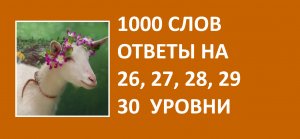 Игра 1000 слов ответы на 26, 27, 28, 29, 30 уровни
