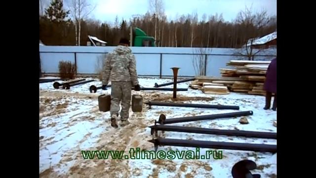 Зимний монтаж фундамента со швеллером смотреть онлайн