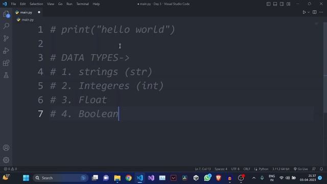 PYTHON COURSE DAY 3 || comments, data types and variables in python || URON CODES